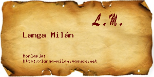 Langa Milán névjegykártya