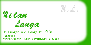 milan langa business card